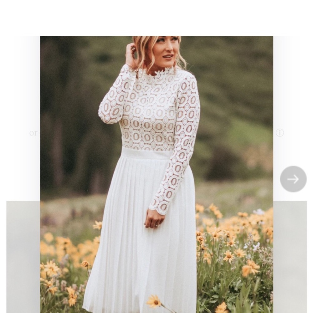 Ivy City Co White Lace Midi Dress XL
